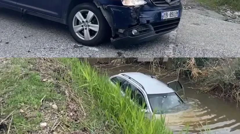 Lezhë- Milot, përplasen dy automjete, njera përfundon në kanal