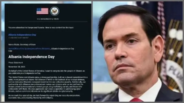 Rubio uron shqiptarët për ‘28 Nëntorin’