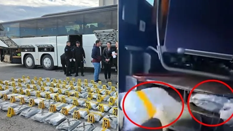 Autobusi shqiptar kapet me 120 kg kanabis në Kosovë