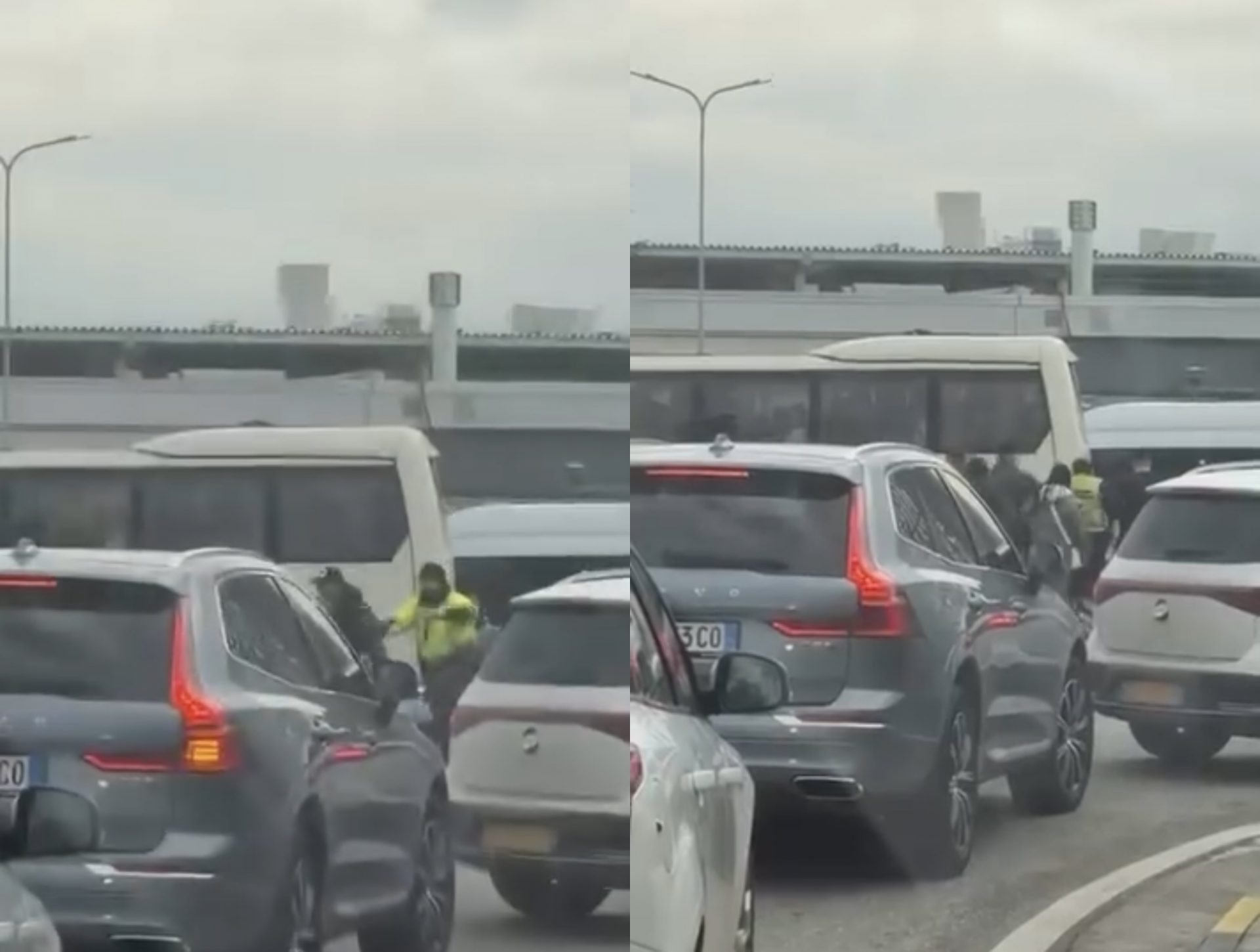 VIDEO/ Kush të kalojë i pari? Kërcet sherri mes shoferëve në Rinas