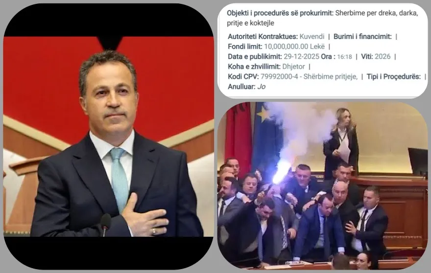 Peleshi 100 mijë euro tender për dreka, darka e kokteje!