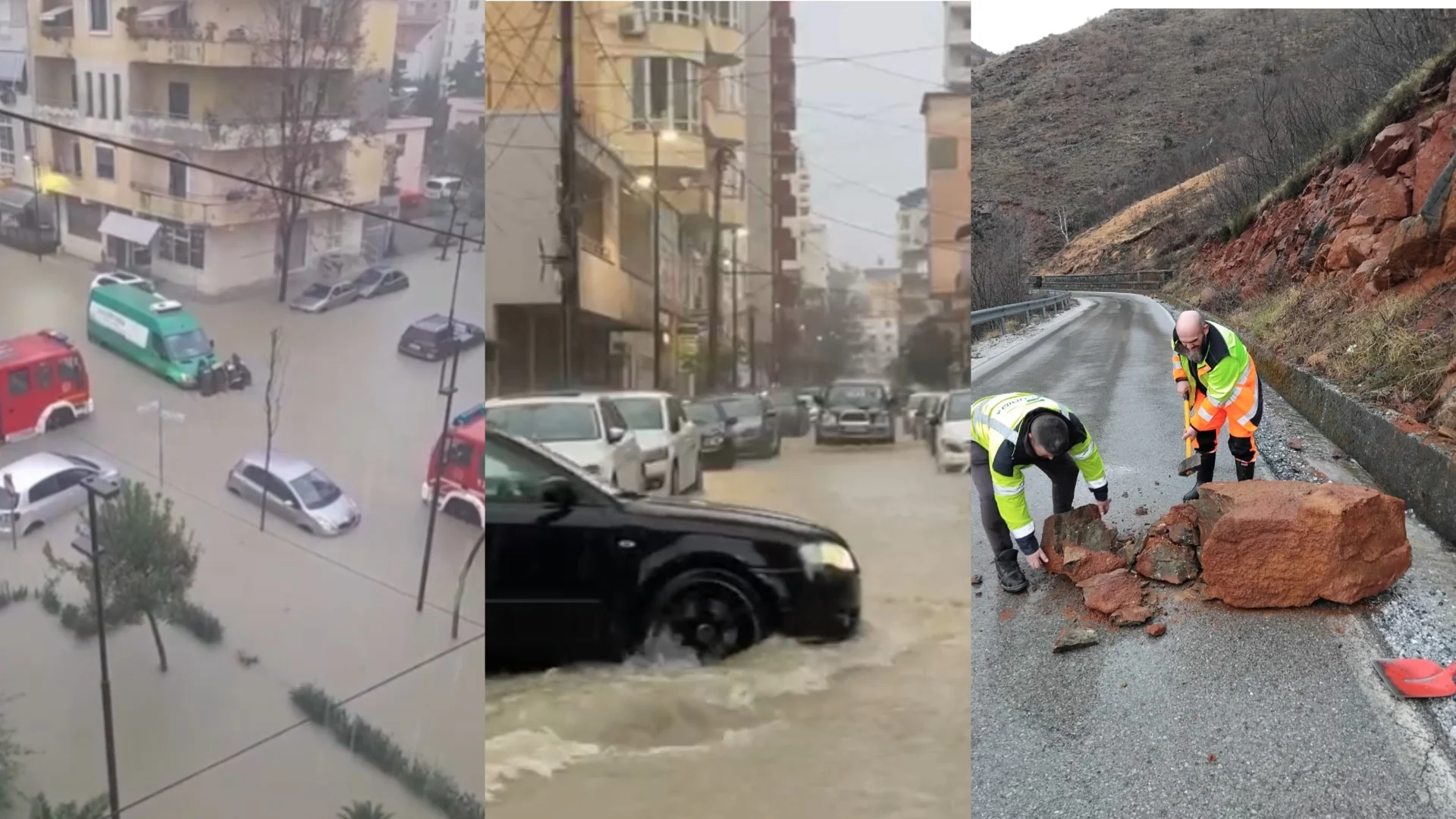 Shqipëria ‘paralizohet’ nga ujë, familje evakuohen, rrugët bllokohen