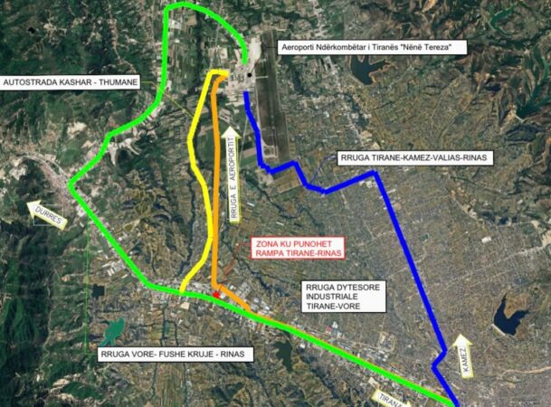 Bllokohet dalja Tiranë–Rinas, oraret dhe rrugët alternative
