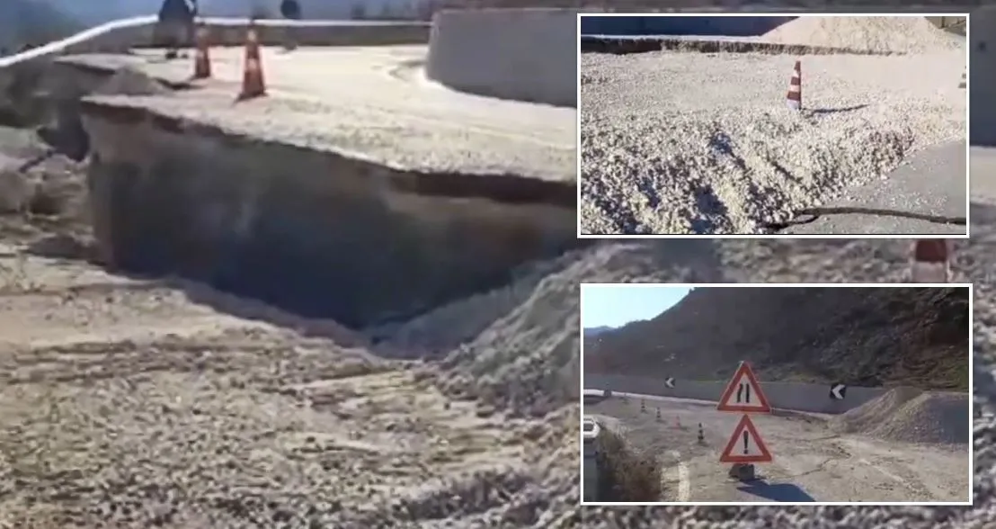 U ndërtua nga “Salillari”, shembje e çarje në aksin Skrapar-Përmet