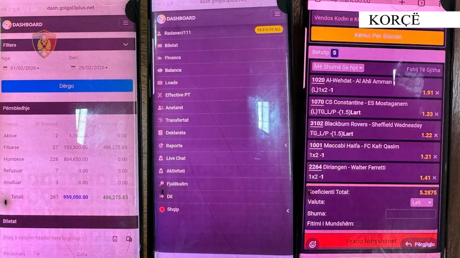 Operacioni “Loja e Fundit” në Korçë, 1 i arrestuar  për baste online