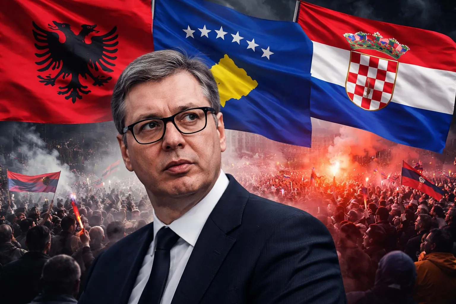 Vuçiç në paranojë, akuzon Shqipërinë, Kosovën dhe Kroacinë për protestat