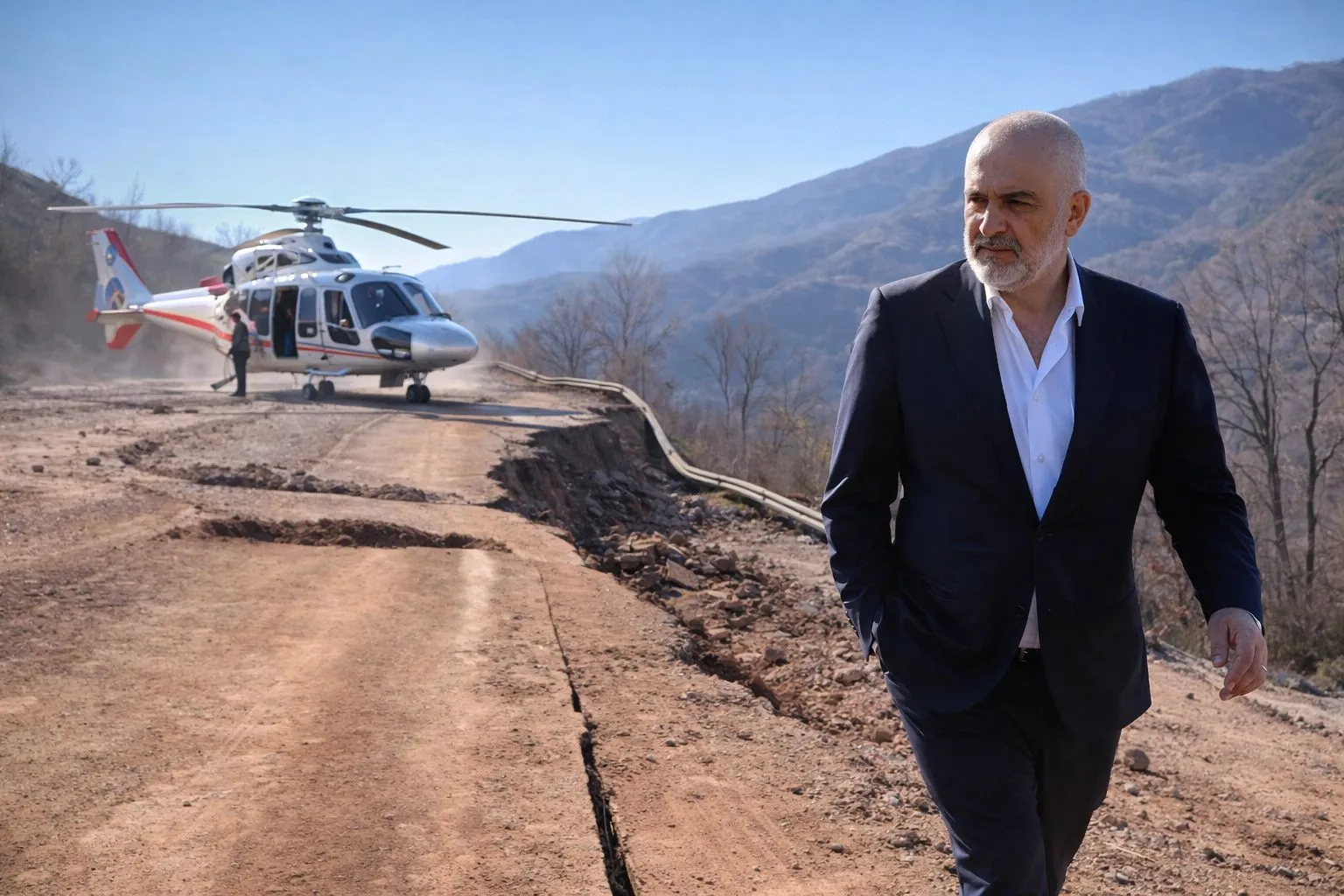 Bllokimi i rrugës Prrenjas-Librazhd, Rama drejt Korçës me helikopter