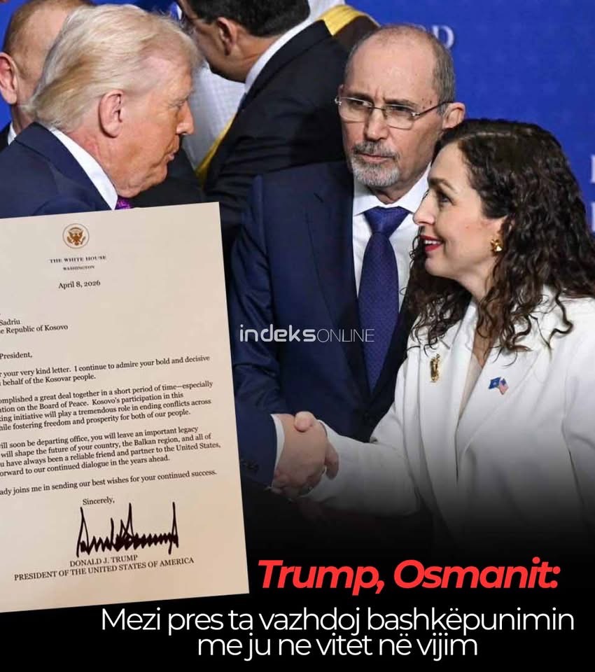 Trump letër  Osmanit: Pres me padurim të bashkëpunojmë  në vitet e ardhshme