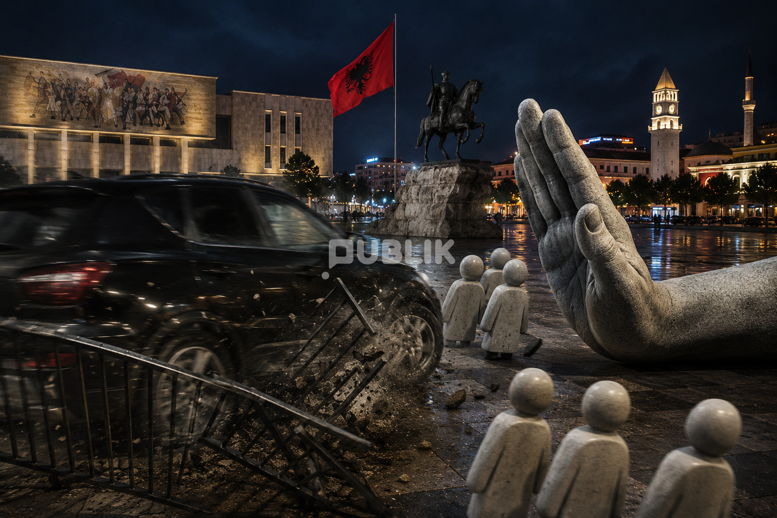Shoferi i çmendur futet me makinë në sheshin ‘Skënderbej’