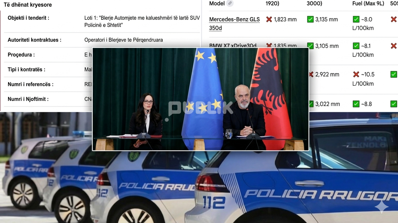 Farsa e tenderit 3.7 mln euro për makinat e policisë