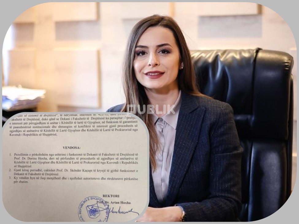 Pezullimi i Dekanes Dorina Hoxha