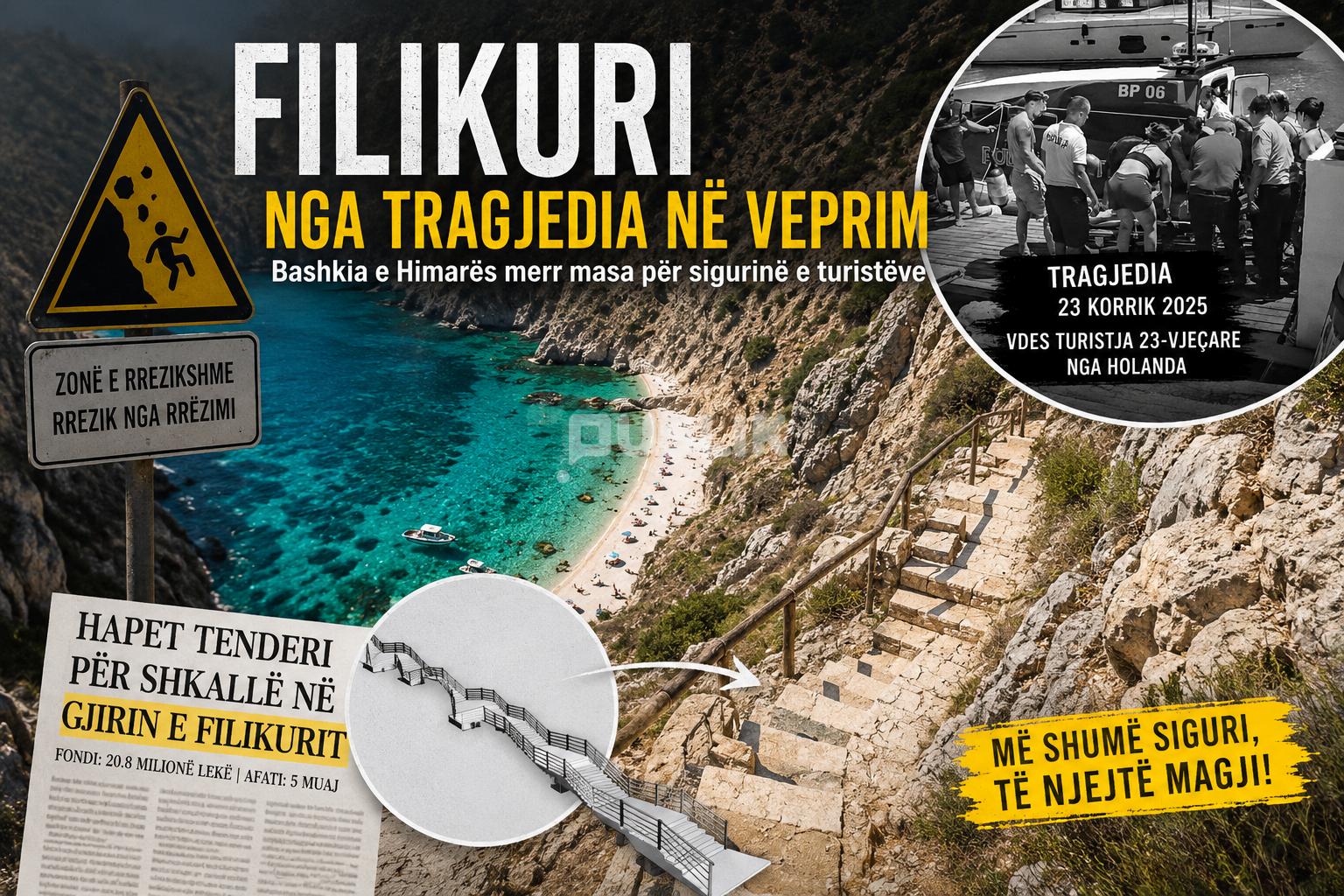 Tragjedia me turisten ,detyroi Këshillin Bashkiaktë Himarës për shkallët e  Filikurit