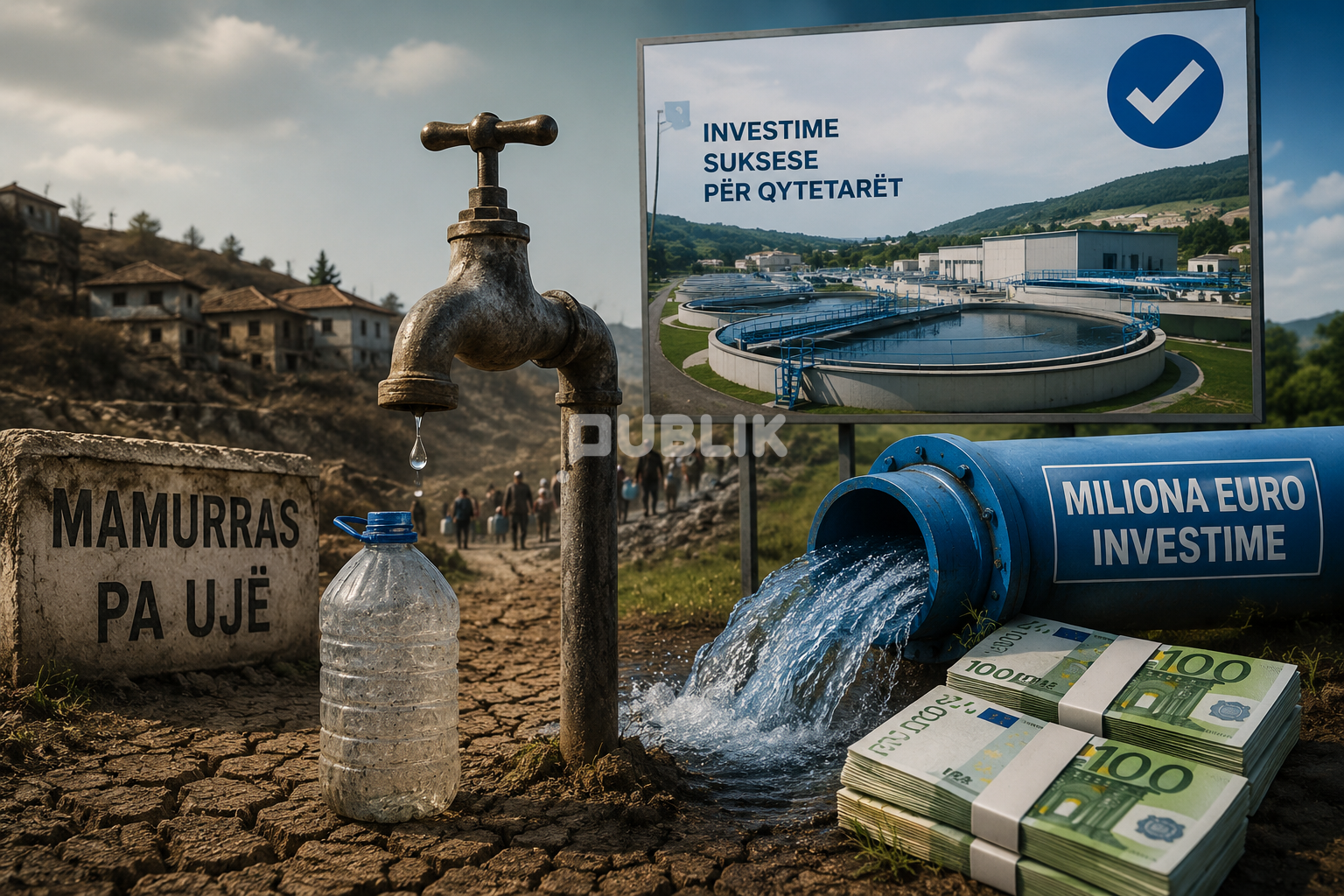 Banorët e Mamurrasit jetojnë pa ujë, qeveria propagandon investime dhe ‘suksese’