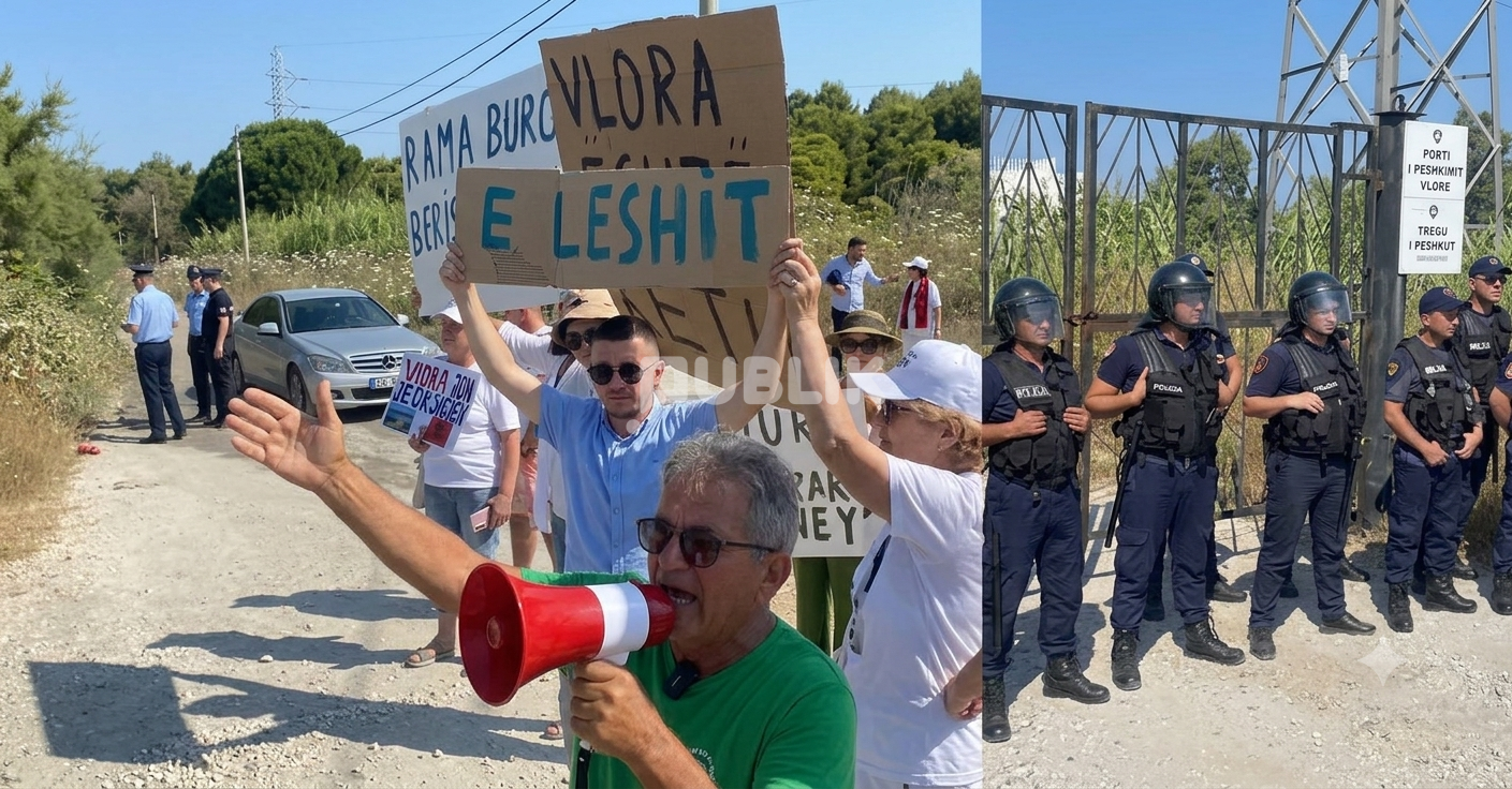 Protestë kundër TEC-eve lundruese në Vlorë