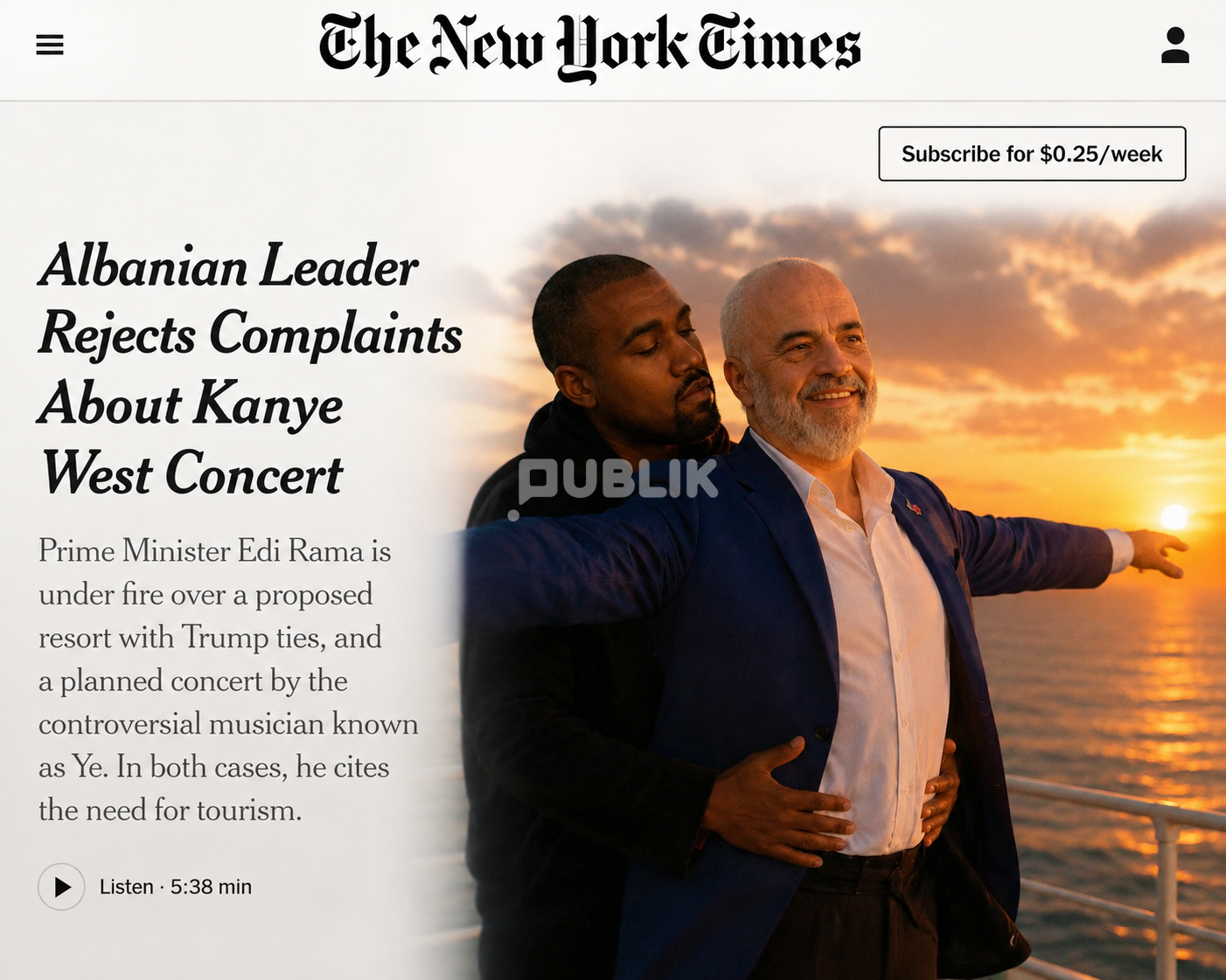 Financimi i Kanye West/ NYTimes dyshime për Ramën: