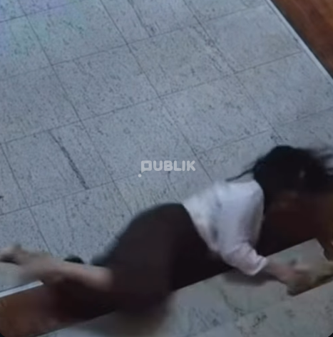 Momenti kur punonjësja e Kuvendit rrëzohet nga shkallët duke ndjekur Shehajn