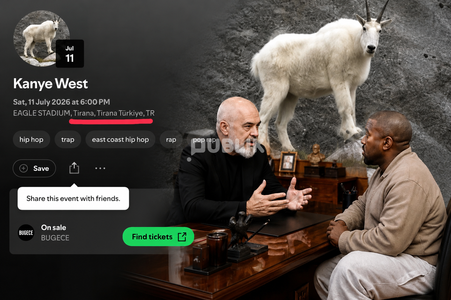 Stafi i Kanye West tallet me kryeministrin, çon Tiranën në Turqi