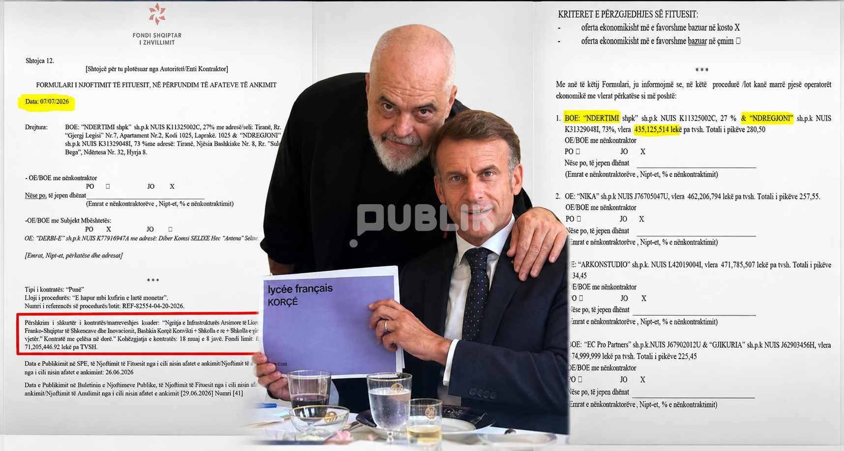 Fatura 4.3 mln € për një foto të kryeministrit Rama me Macronin
