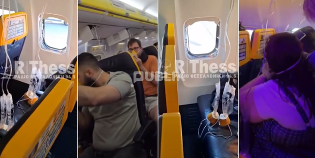 Dritarja e avionit të Ryanair shkëputet gjatë fluturimit në Selanik