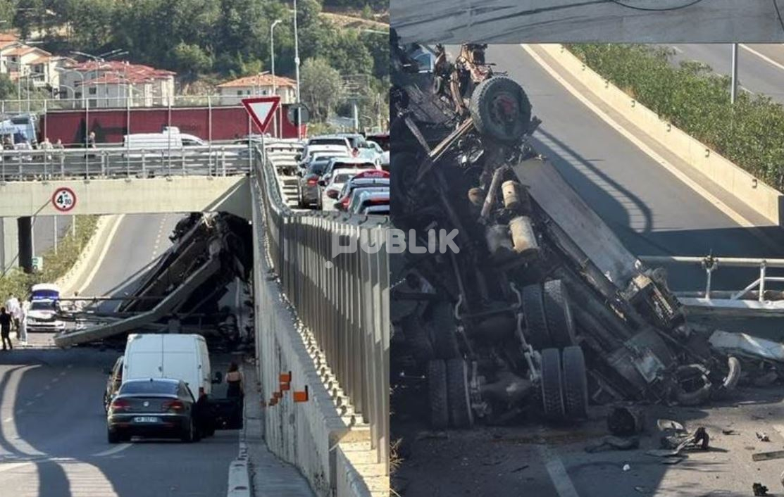 Tragjike në Tiranë: Betonierja bie nga rrethrrotullimi pranë TEG