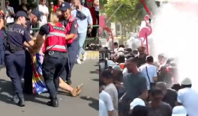 Gaz lotsjellës, ujë me presion dhe përplasje mes protestuesve dhe policisë