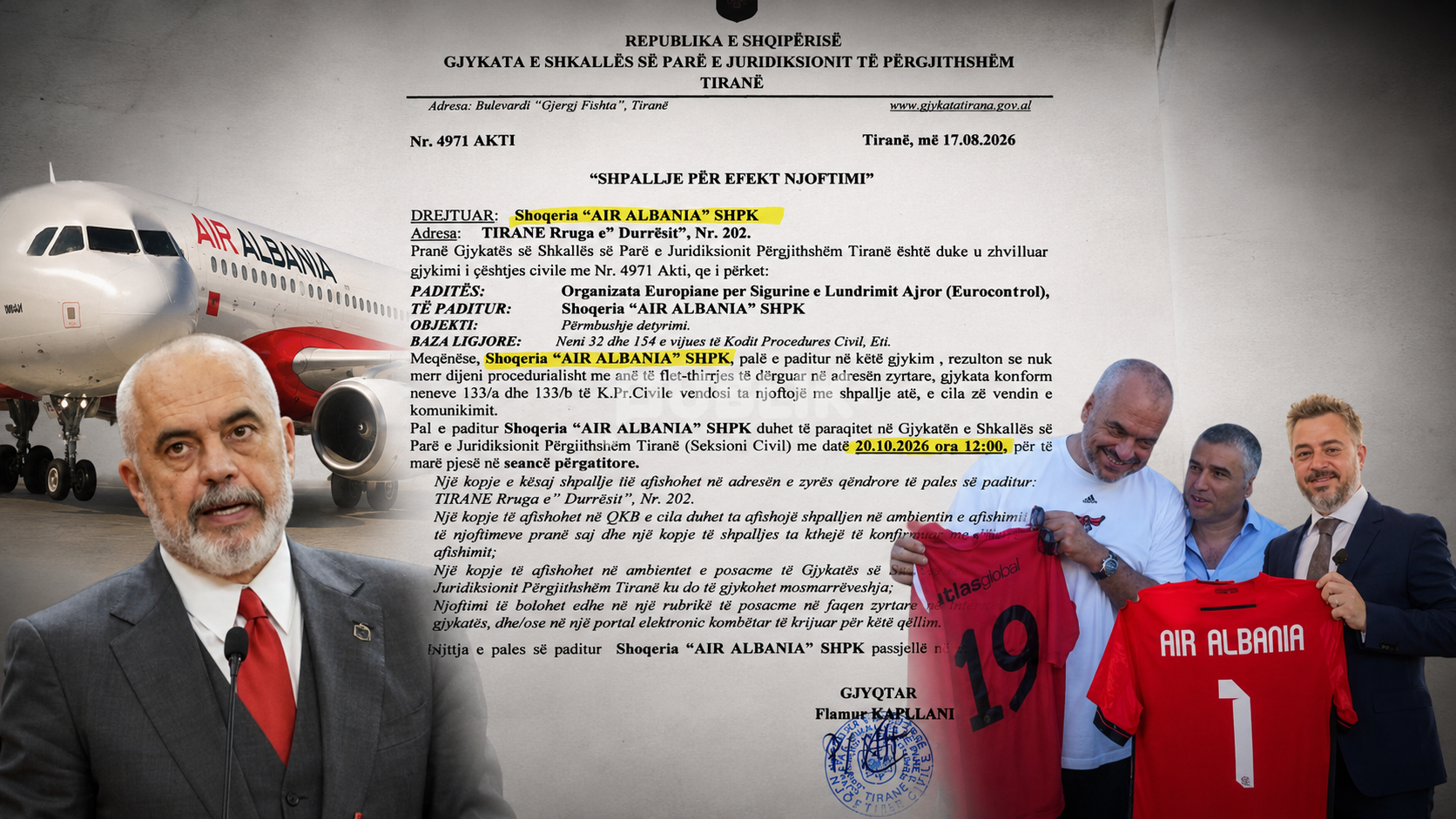 Air Albania i bëri gol edhe Eurocontrol-it
