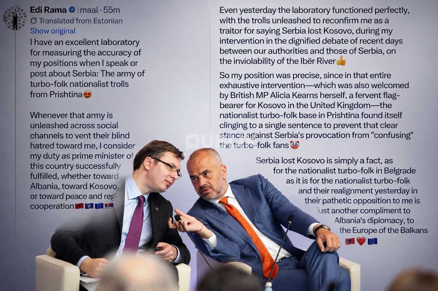 Rama: Nuk çaj kokë për trollin e nacionalist turbo-folk të Prishtinës