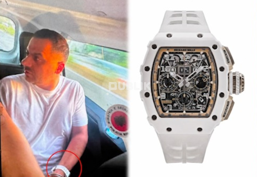 Nga prangat te luksi, Ergys Agasi me “Richard Mille” në dorë
