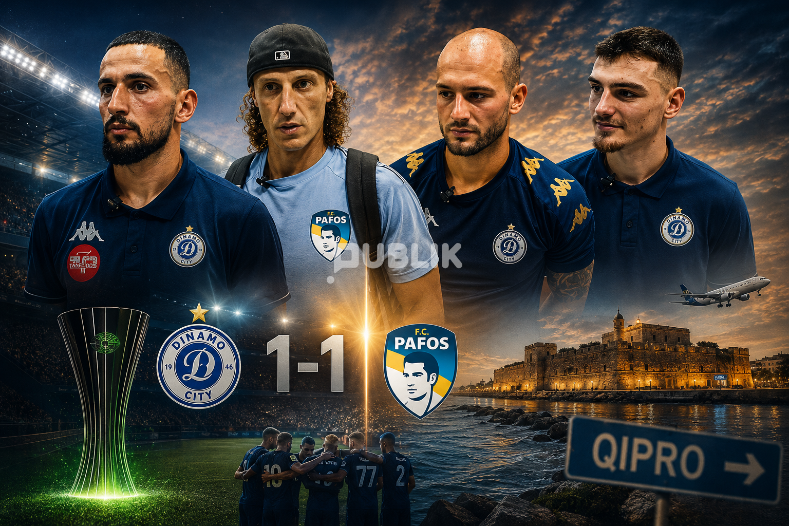 Dinamo ndalet në barazim ndaj Pafos, kualifikimi vendoset në Qipro