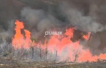 Zjarr pranë depos së lëndëve plasëse në Qinam të Tiranës