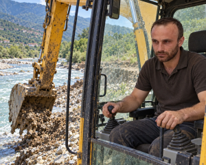 Me eskavator në shtratin e Vjosës: arrestohet Lorenc Bami