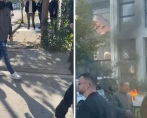 Protestuesit e revoltuar i vënë flakën godinës së Bashkisë Kurbin