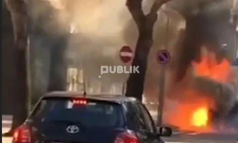 Shpërthen makina në rrugën ‘Myslym Shyri’