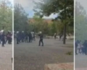 “Shqiponjat” dhe personat të maskuar qëllojnë me gurë studentët