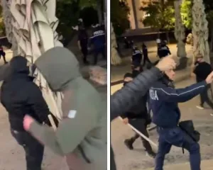 Terror e panik, Policia dhunon besimtarët në xhami (VIDEO)